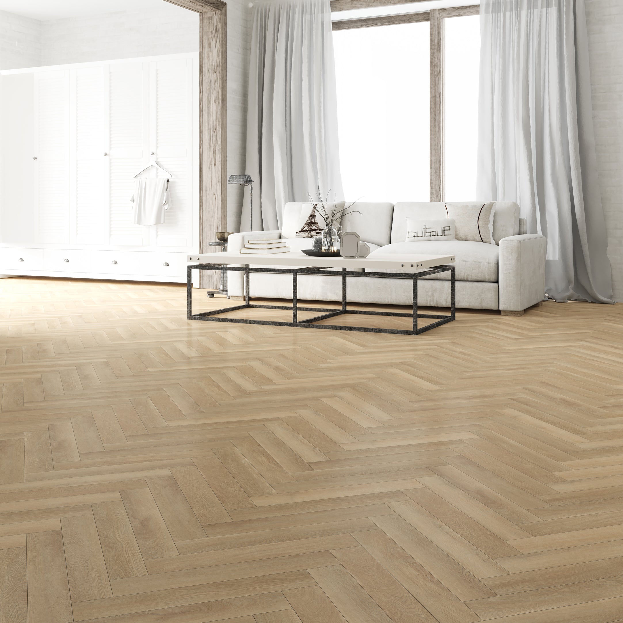 Brampton Chase herringbone flooring detail
